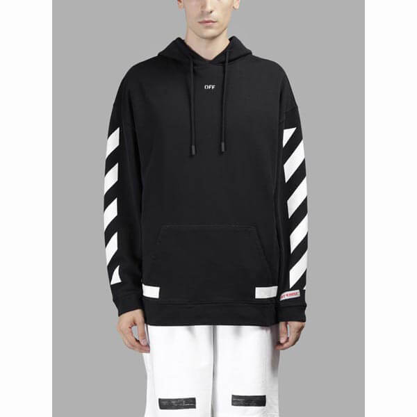 【もも】OFF-WHITE L相当 クロスアロープリント パーカー 黒 即完売モデル】オフホワイト クロスアローロゴ 両面プリント