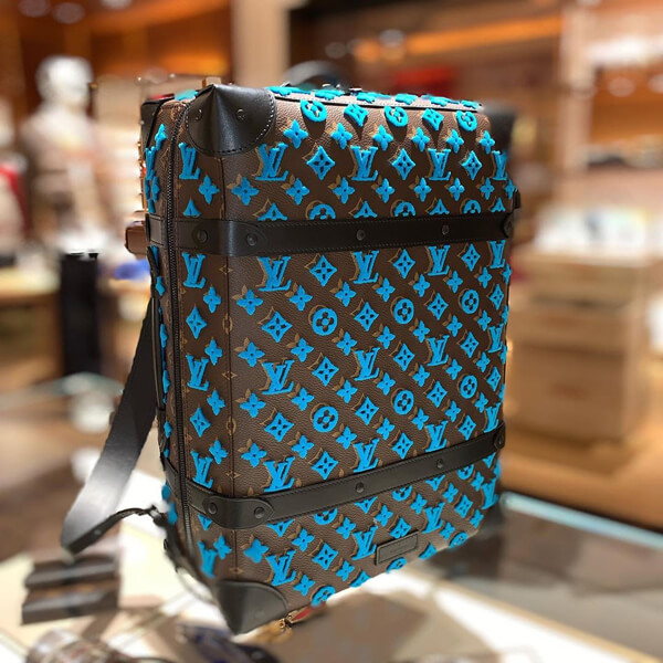LOUIS VUITTON チェック柄 リュック　ICタイプ ルイヴィトンチャレンジ LVカップ バックパック 14137 青 メンズ