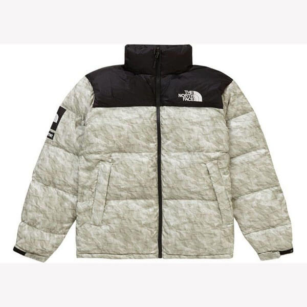 シュプリーム ノースフェイス Paper Print Nuptse 紙ヌプシ 偽物 