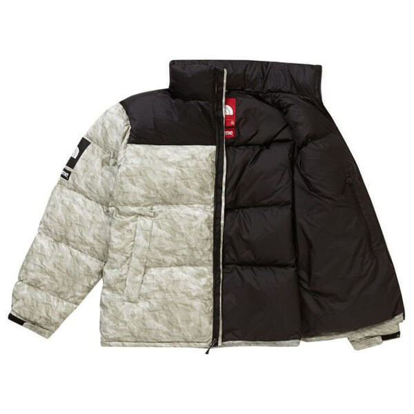 シュプリーム ノースフェイス Paper Print Nuptse 紙ヌプシ 偽物 