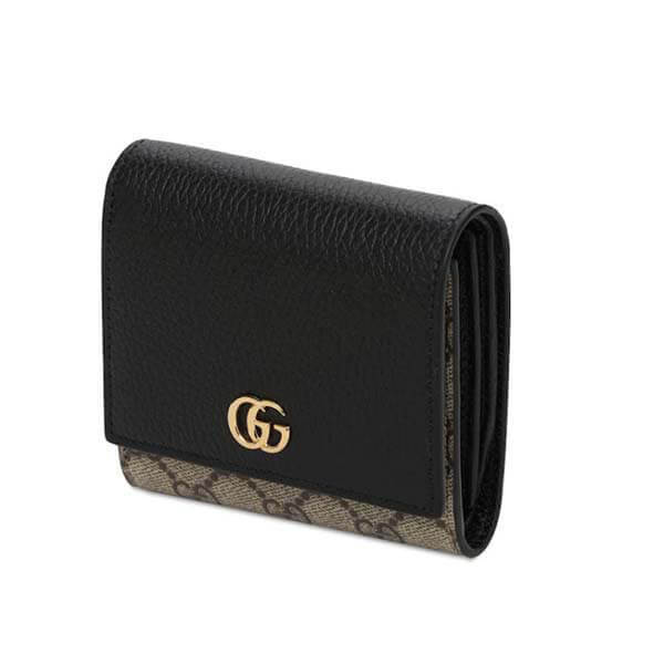 【極美品✨付属品あり】現行品 グッチ GGマーモント ミディアムウォレット 黒 グッチ〔GGマーモント〕ミディアム ウォレット|スーパーコピー