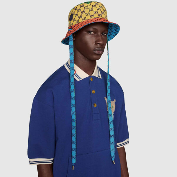 即発 グッチ 21SS*GG マルチカラー リバーシブル バケットハット