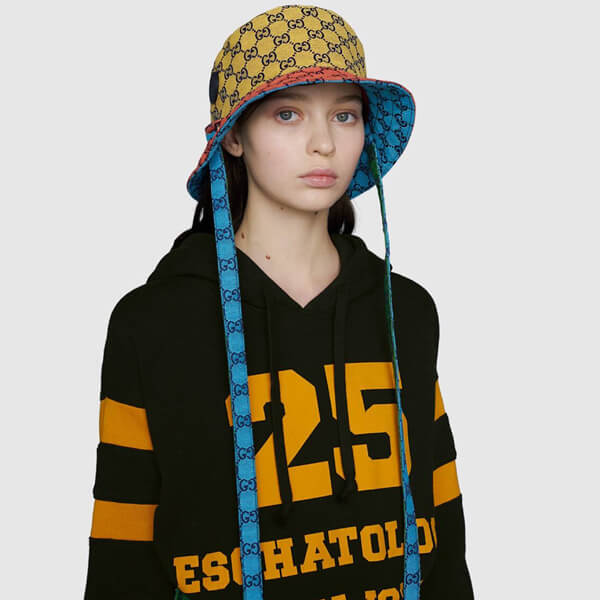 即発 グッチ 21SS*GG マルチカラー リバーシブル バケットハット