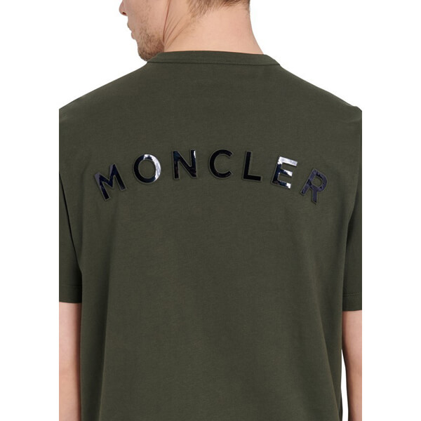 21SS【モンクレール 偽物】バックレタリングロゴ&ロゴワッペンTシャツ 