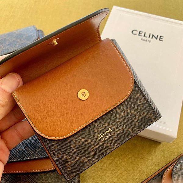 【機能的☆】セリーヌ 折りたたみ財布 トリオンフキャンバス CELINE】セリーヌ トリオンフキャンバス ミニ財布 国内発送