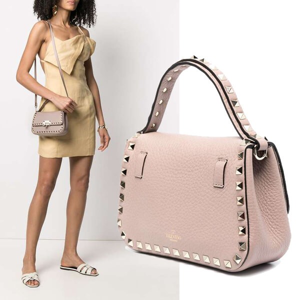 ☆【VALENTINO】☆スタッズ グレインカーフ ショルダーバッグ☆ ヴァレンティノ ショルダー 偽物◇ロックスタッズ グレイン