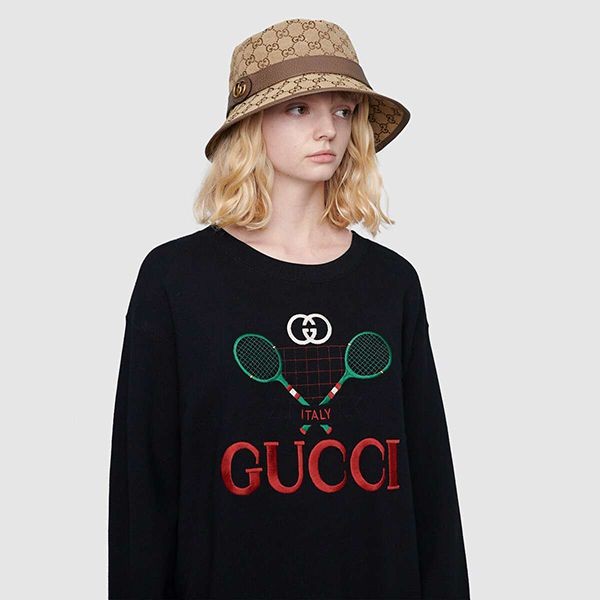 グッチ ハット 偽物】GGキャンバス フェドラハット (ダブルG付き グッチ ハット 偽物】GGキャンバス フェドラハット (ダブルG付き
