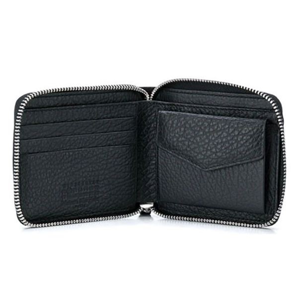 メゾンマルジェラ ラウンドジップウォレット偽物 折り財布 レザー  