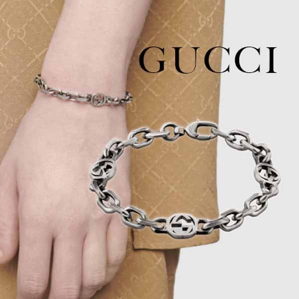 人気】グッチ ブレスレット 偽物☆シルバー G ユニセックス