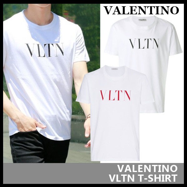 ヴァレンティノ 半袖 Tシャツ 偽物SV3MG10V3LE☆VLTN ロゴ T