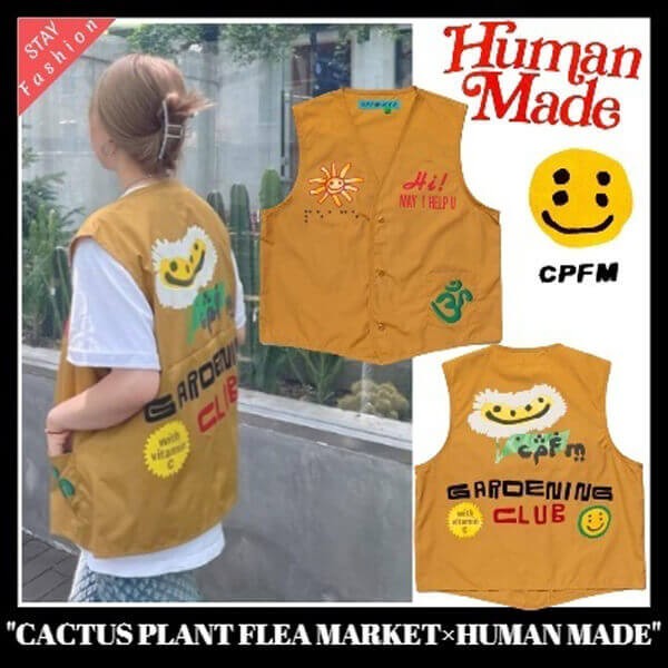 humanmade×cpfmコラボベスト 21SS ヒューマンメイド シャツ 偽物☆シャンブレーバックロゴ