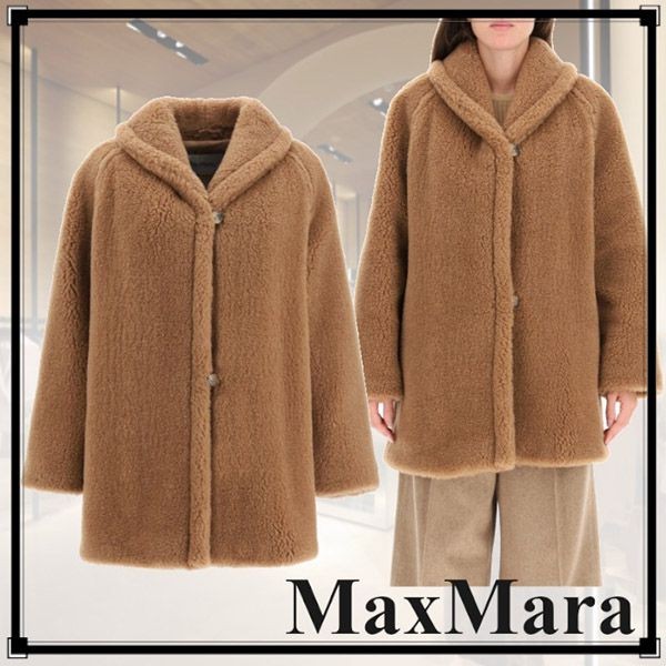 Max Mara テディベア ショート コートキャメル