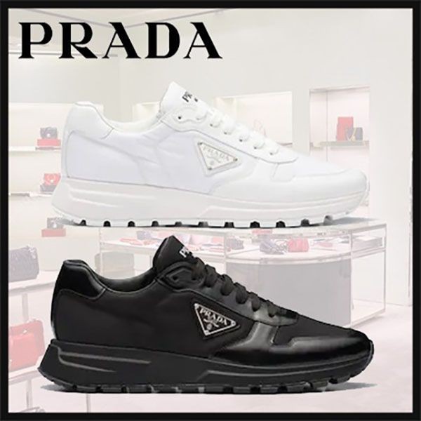 プラダ PRAX1 Re-Nylon ブラッシュドレザー スニーカー 2色 プラダ PRAX1 Re-Nylon ブラッシュドレザー スニーカー 2色