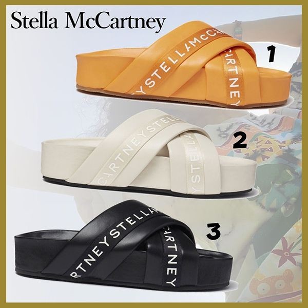 *STELLA McCARTNEY*ロゴ スライドサンダル 3色展開 関税送料込♪Stella McCartney/ロゴディテール スライドサンダル