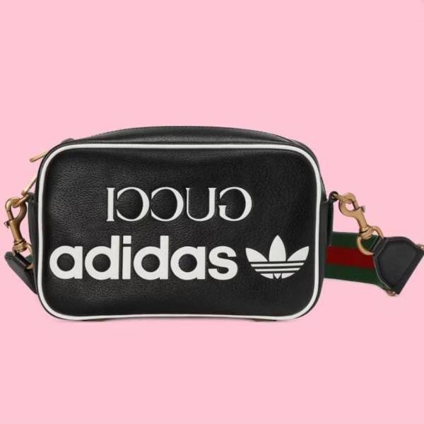 didas x Gucci レザースモールショルダーバッグ 定価25万円証明有 アディダス×グッチ 偽物 ユニセックス スモールショルダーバッグ