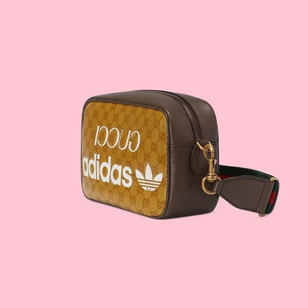 didas x Gucci レザースモールショルダーバッグ 定価25万円証明有 アディダス×グッチ 偽物 ユニセックス スモールショルダーバッグ