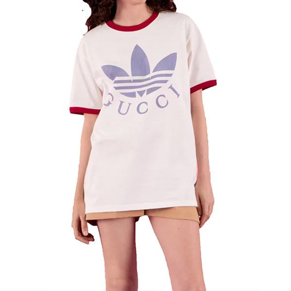 コラボ☆】アディダス×グッチ コットン ジャージ Tシャツ コピー コラボ☆】アディダス×グッチ コットン ジャージ Tシャツ コピー