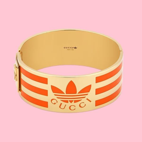 ナチュラル可愛い☆グッチ × アディダス ストライプ カフブレスレット 