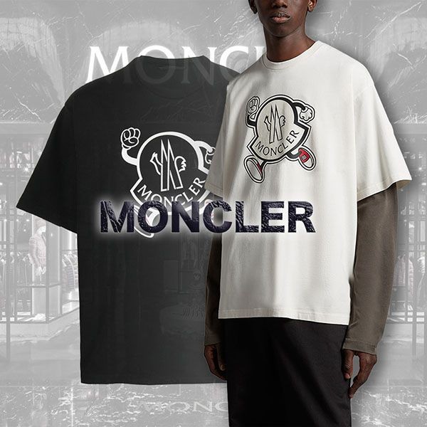 モンクレール アイコン フロントロゴ コットンTシャツ 偽物 2色