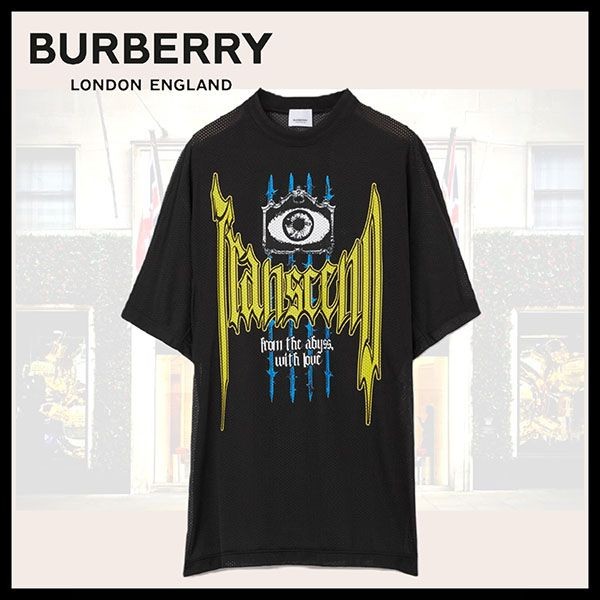 バーバリー★スローガンプリント ナイロンメッシュ Tシャツ Burberry - スローガンプリント ナイロンメッシュ Tシャツ | HBX