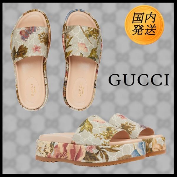 GUCCI グッチ GG キャンバス ジャンボ スライド サンダル 25.5cm