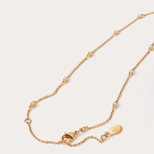 ヴァレンティノ ミニ Vロゴ メタル x クリスタル ネックレス