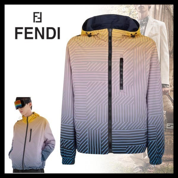 フェンディ マルチカラーナイロン ジャケット 偽物
