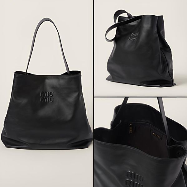 ミュウミュウ miumiu ホーボー レザー トートバッグ ブラック