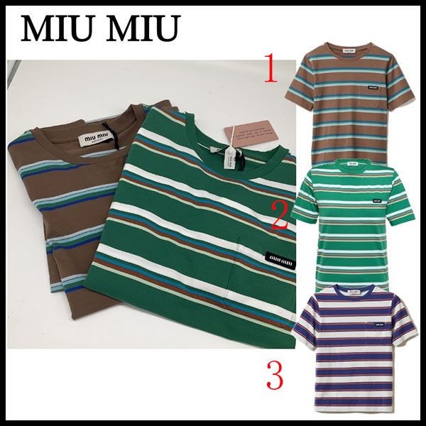 miu ミュウミュウ Tシャツ MIU レディース ラインストーン