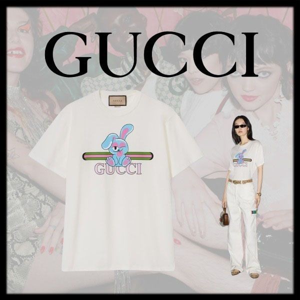 GUCCI コットンTシャツ チェリープリント