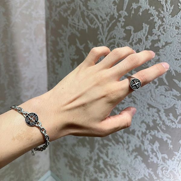 限定コラボ品★【Stone  xDior】シグネットリングシルバー 豪華コラボ☆】ディオール シグネットリング AND STONE ISLAND