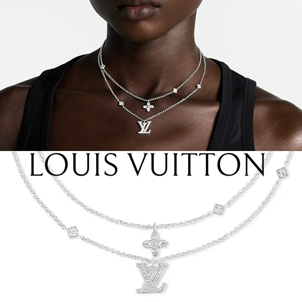 美品 ルイヴィトン ネックレス メタル シルバー パラジウム LV 美品 ルイヴィトン ネックレス メタル シルバー パラジウム LV 楽天