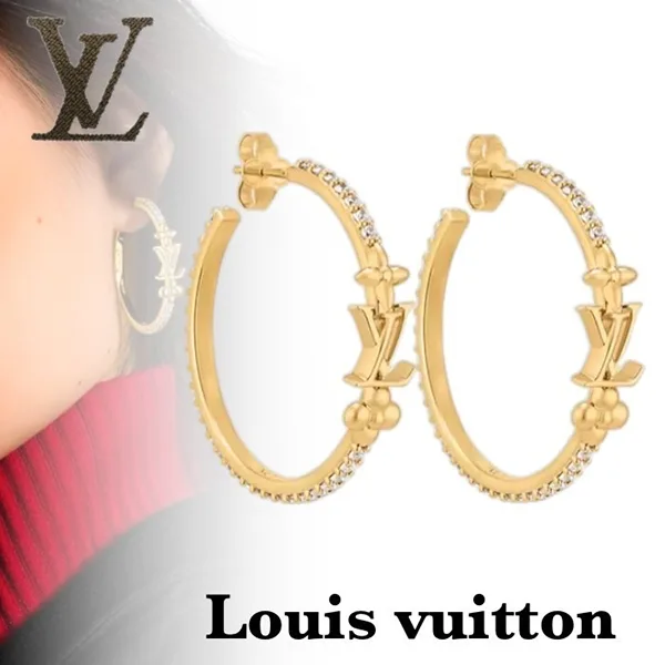 国内発】 ルイヴィトン ☆ フープ ピアス LV アイコニック 偽物