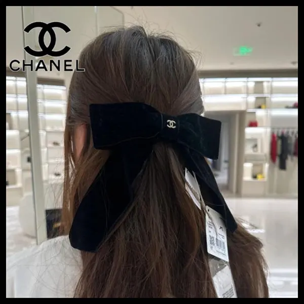 【大きなリボンで可愛さ抜群♪】シャネル リボン バレッタ リボンxCCロゴが可愛い♪CHANEL リボン バレッタ CCロゴ (CHANEL