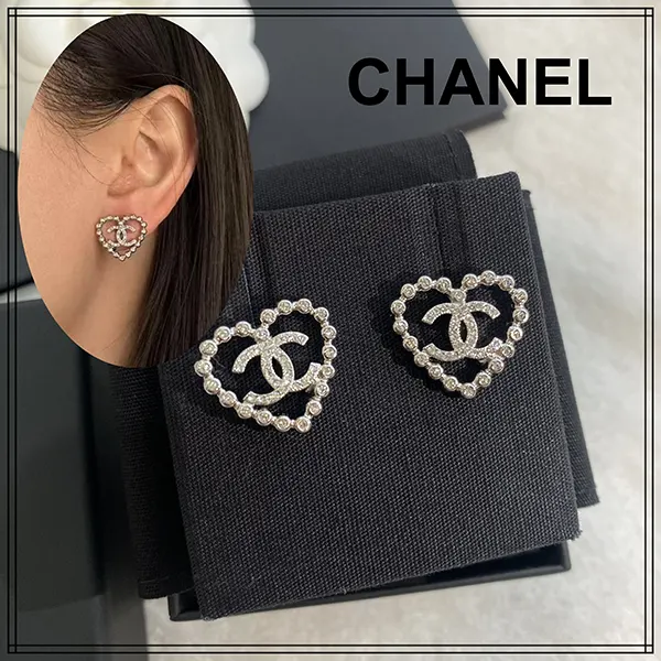 【新作】CHANEL(シャネル)ビジューハートピアス 25SS シャネル ビジュー ハート ピアス コピー ABF482-B19984-NAFUA