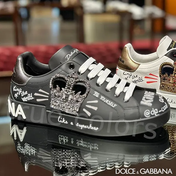 ドルチェ&ガッバーナ Portofino クラウンロゴパッチ スニーカー ドルチェ&ガッバーナ Portofino クラウンロゴパッチ スニーカー