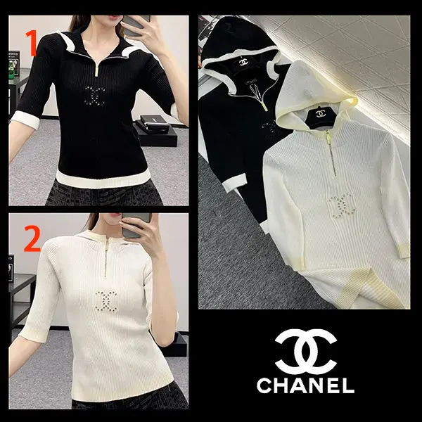 【新作★すぐ届く！】 CHANEL トップス プリント 灰 関税込 新作☆すぐ届く！】 CHANEL トップス プリント 灰 関税込