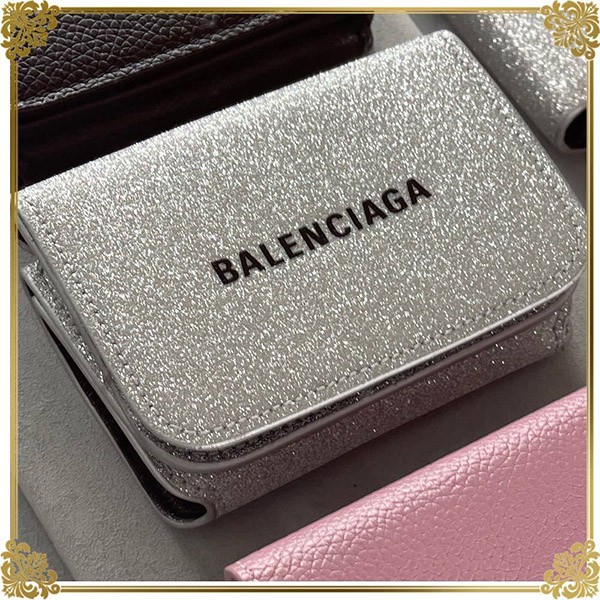✨極美品　人気✨バレンシアガ　三つ折り　グリッター　ミニウォレット　エブリデイ BALENCIAGA バレンシアガ / グリッターエブリデイミニウォレット