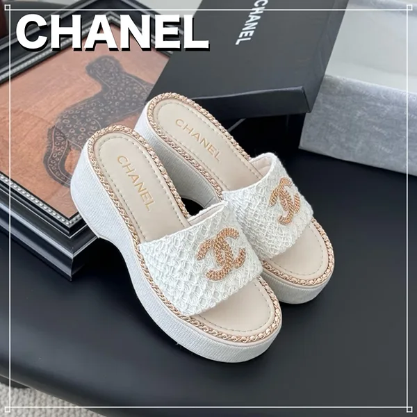 シャネル CCマーク 厚底サンダル コピーCCロゴ ココマーク 白