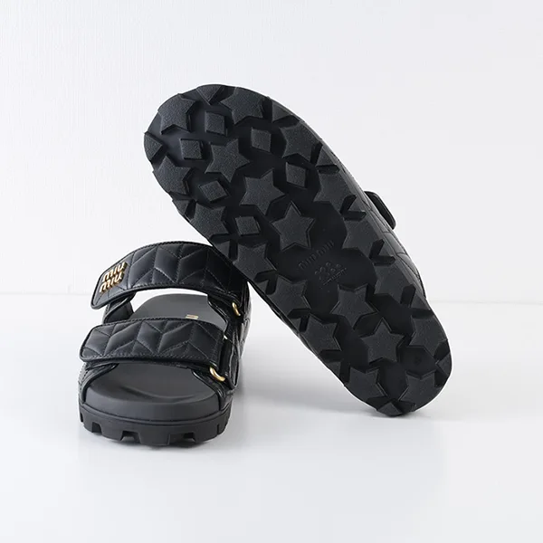 ミュウミュウ マテラッセレザー サンダル パチモン 5XX640 88T