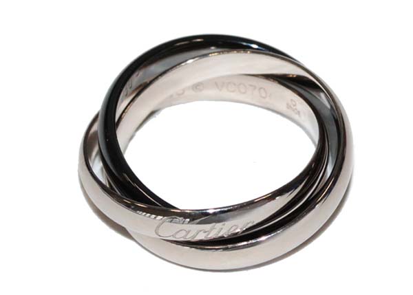 カルティエ K18WG/ブラックセラミック トリニティ ブラック＆ホワイト